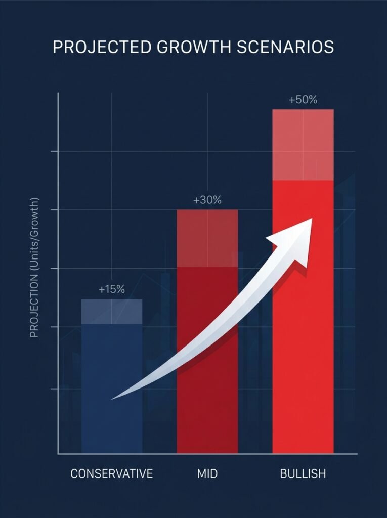 Bar chart showing projection ranges 202607220358