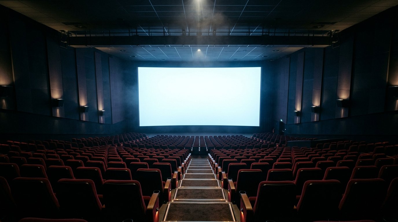 Empty large-format cinema screen illustrating the Spider-Man Brand New Day IMAX situation
