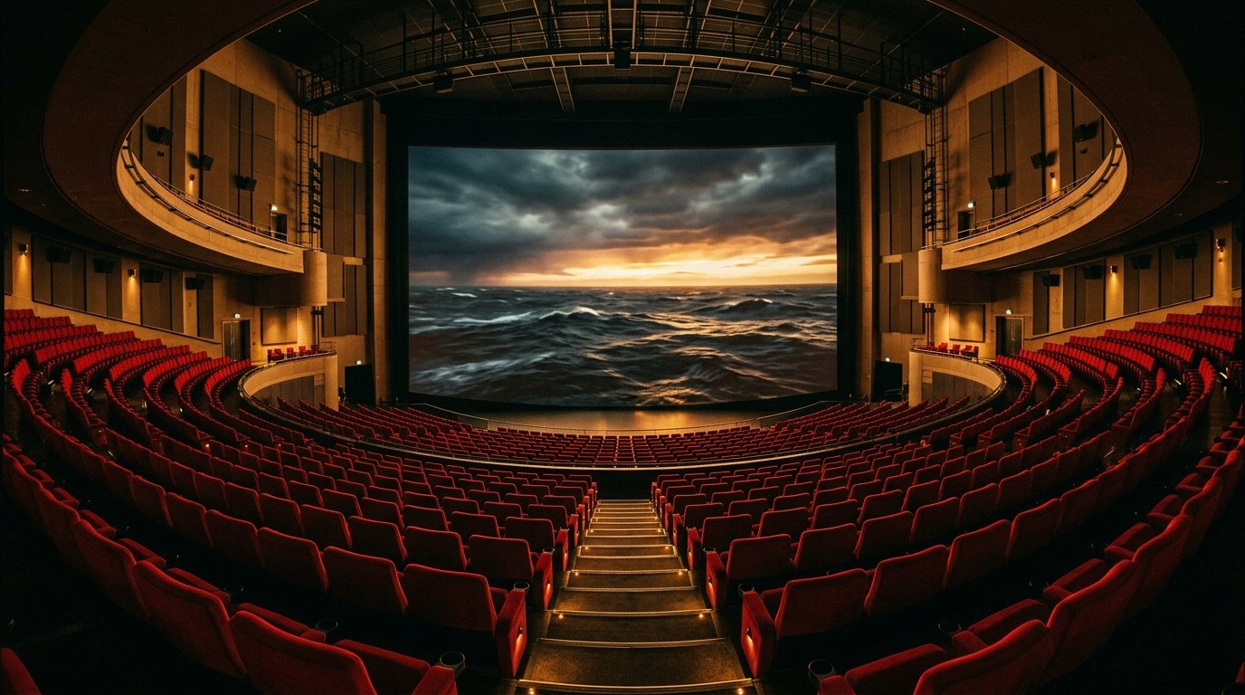 The Odyssey box office opening weekend 2026 shown as a grand IMAX cinema auditorium