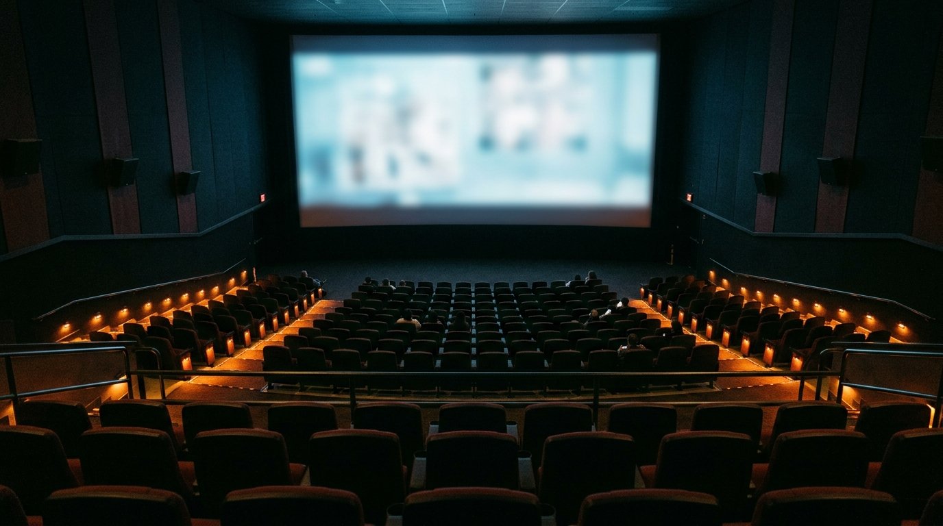 Partly filled auditorium reflecting The End of Oak Street opening weekend box office