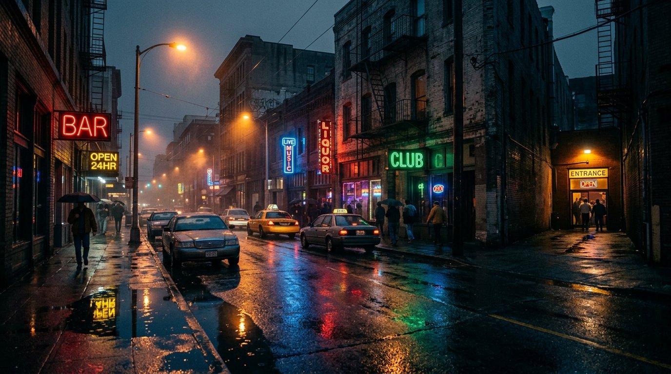 Neon-lit 1990s street at night reflecting the 1993 setting of the street fighter movie 2026