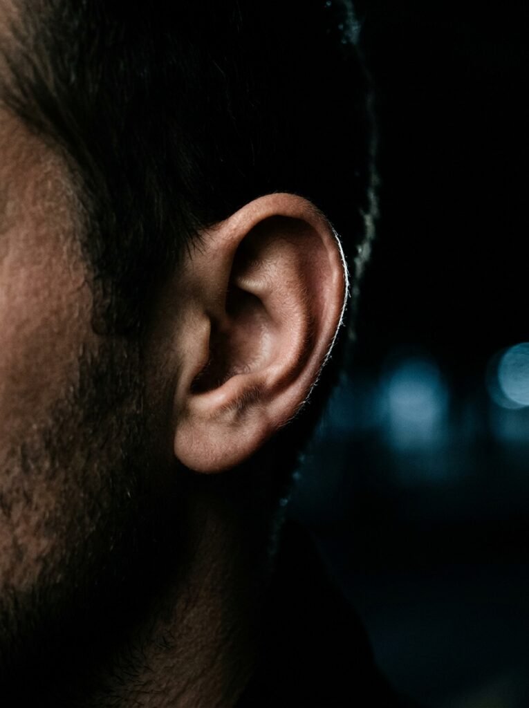 Human ear in rim light 202608201115