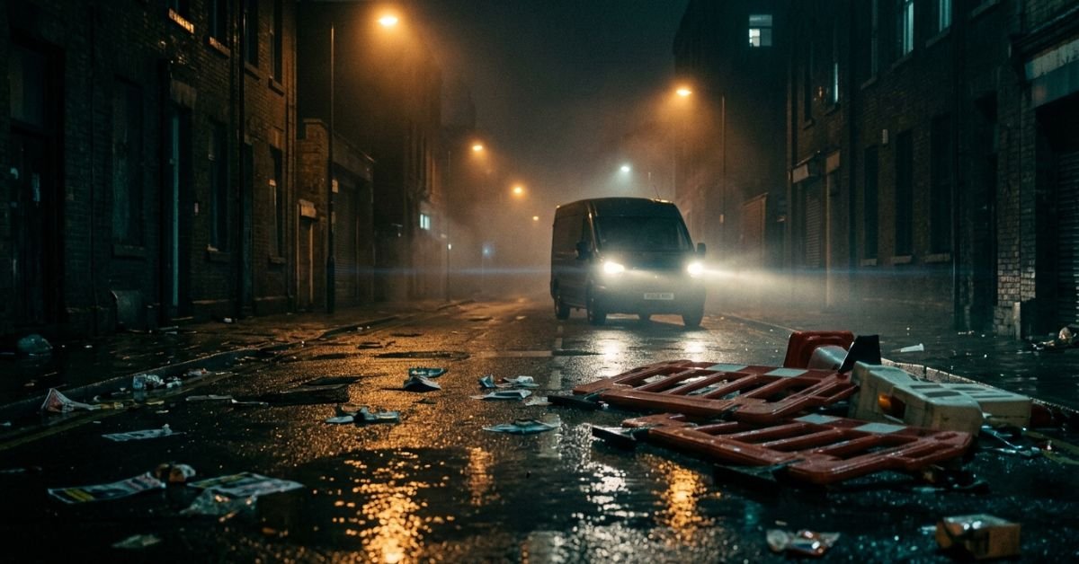 Latest Resident Evil movie 2026 — deserted rain-soaked street at night