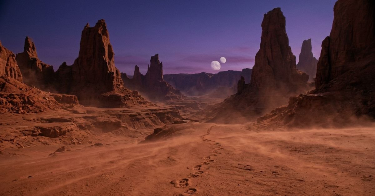 Alien canyon landscape at dusk illustrating speculation about the next Predator movie