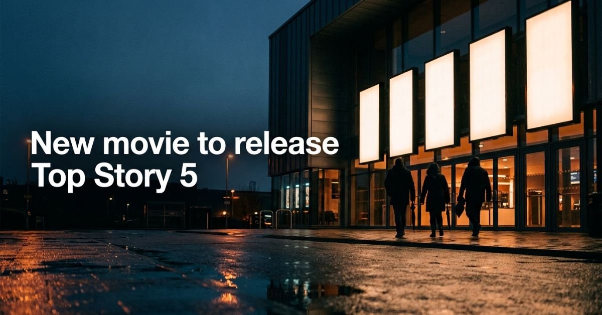 Cinema entrance glowing at blue hour ahead of every major new movie to release this season
