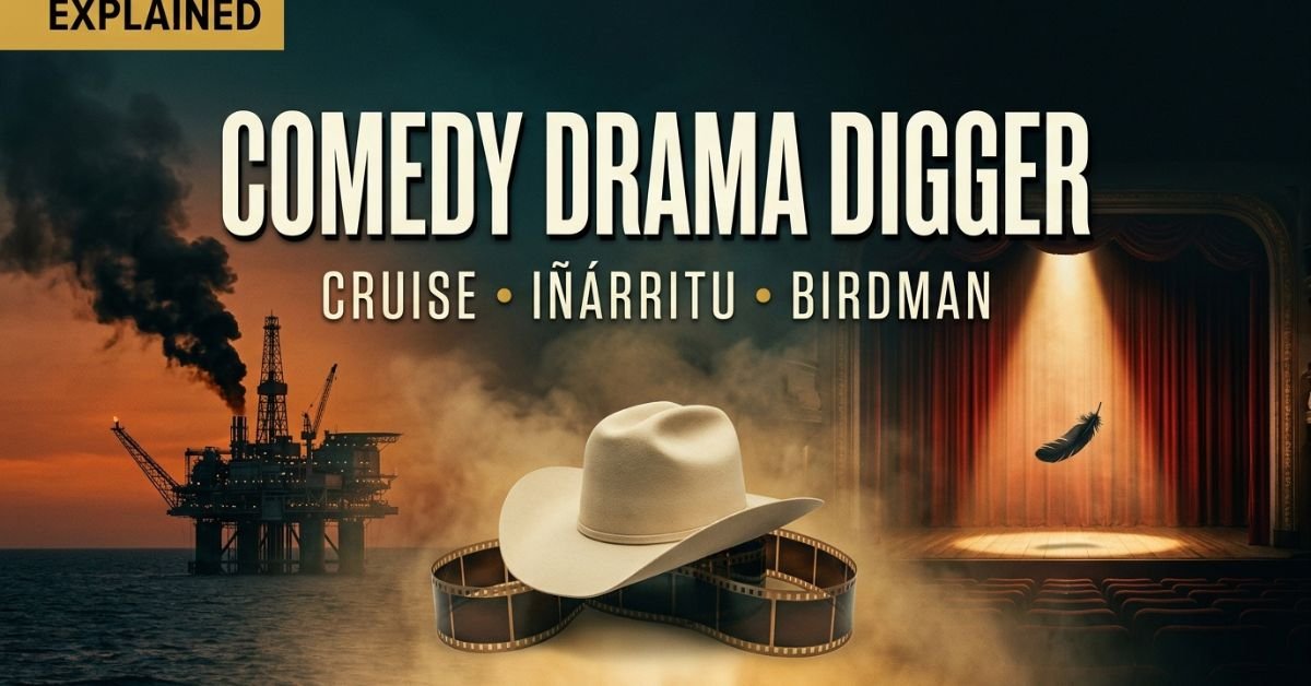 Comedy Drama Digger explained: oil rig disaster and theater stage concept comparing Digger and Birdman